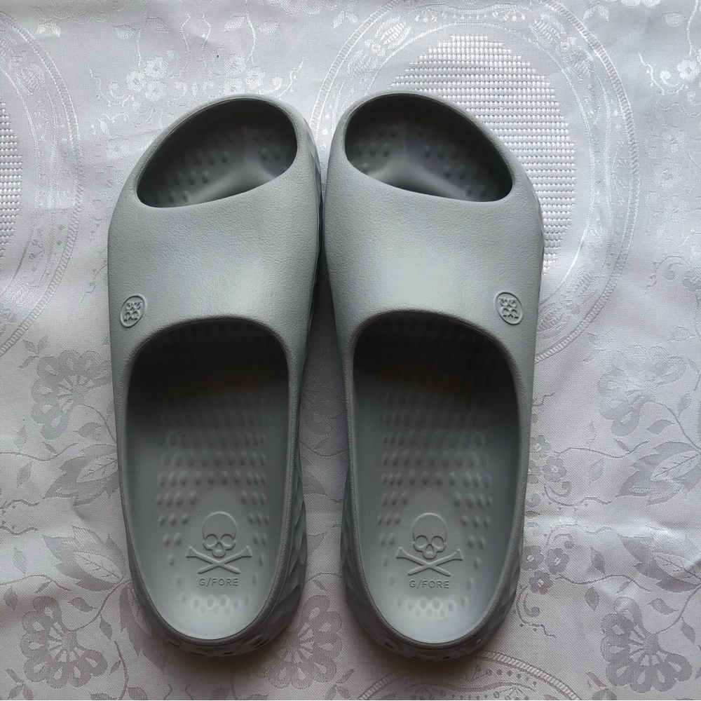G/Fore X Taylormade Limited Edition Silver Slides Sandals Men’s 8/ Women’s 10